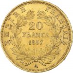 MONEDA 20 FRANS 1857.NEOGOLD.RO